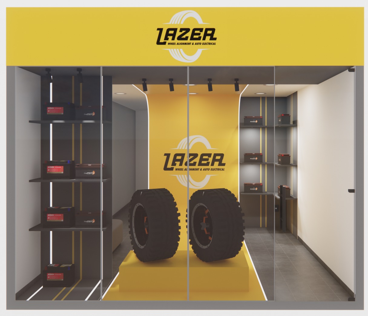 Lazer Wheel Alignment workshop interior view