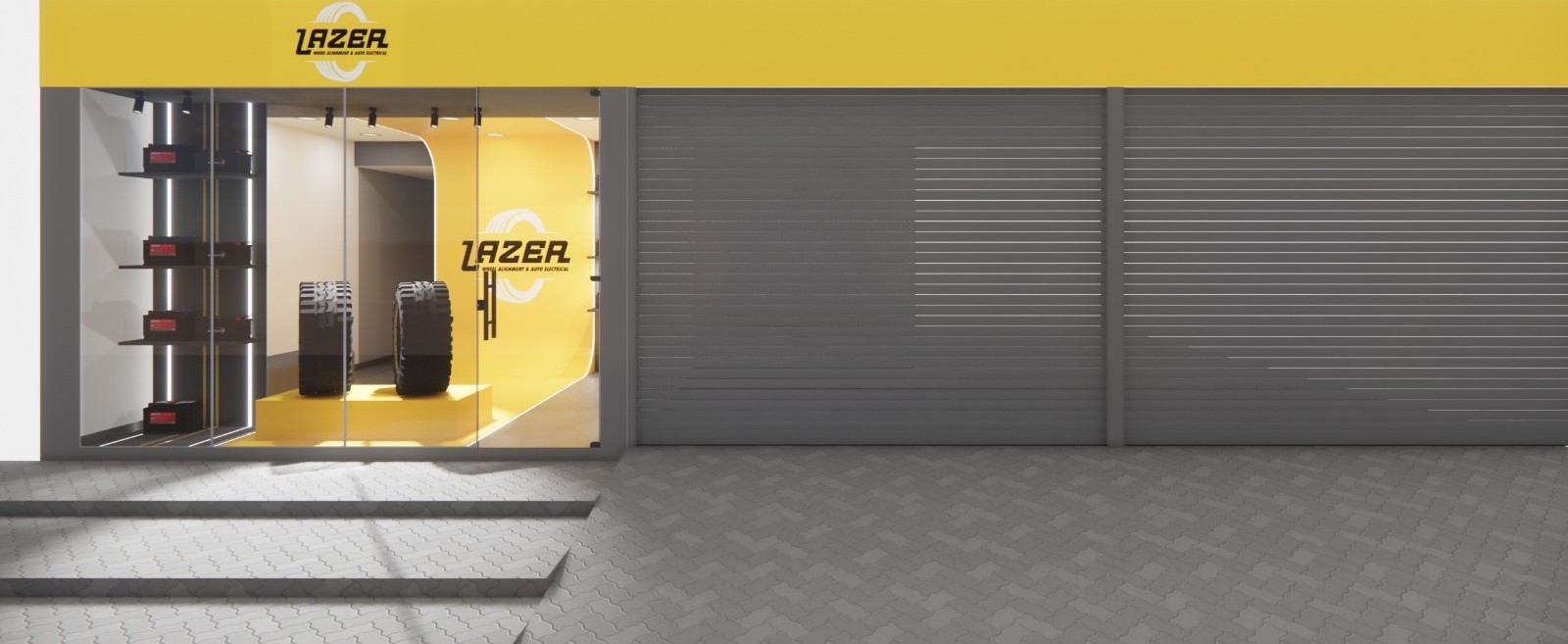 Lazer Wheel Alignment service area